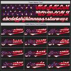 Custom Black USA Flag-Red Authentic Baseball Jersey
