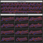 Custom Black Royal-Orange Authentic Baseball Jersey