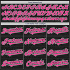 Custom Black White Pinstripe Pink Authentic Baseball Jersey