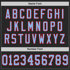 Custom Black Light Blue-Red Mesh Authentic Football Jersey