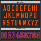 Custom Black Purple-Orange Mesh Authentic Football Jersey