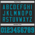 Custom Black Teal Mesh Authentic Football Jersey