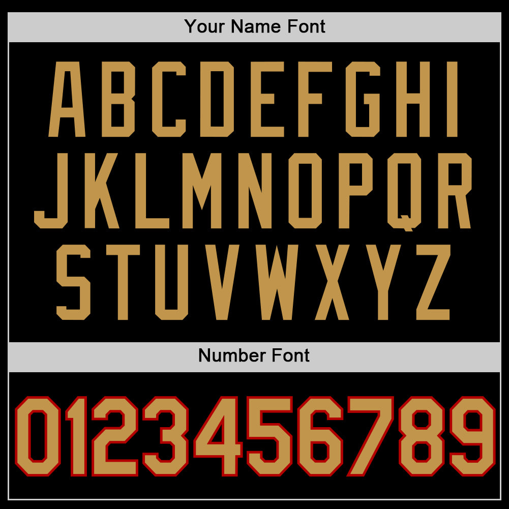 Custom Black Old Gold-Red Authentic Throwback Basketball Jersey