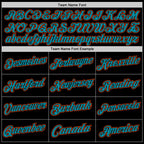 Custom Black Teal-Orange Authentic Throwback Basketball Jersey