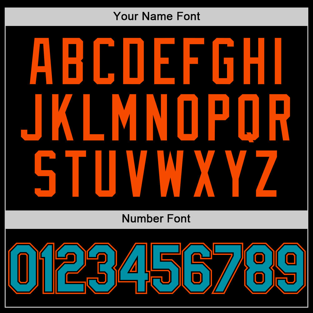 Custom Black Teal-Orange Authentic Throwback Basketball Jersey