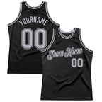 Custom Black Gray Authentic Throwback Basketball Jersey