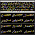 Custom Black Royal-Gold Authentic Throwback Basketball Jersey
