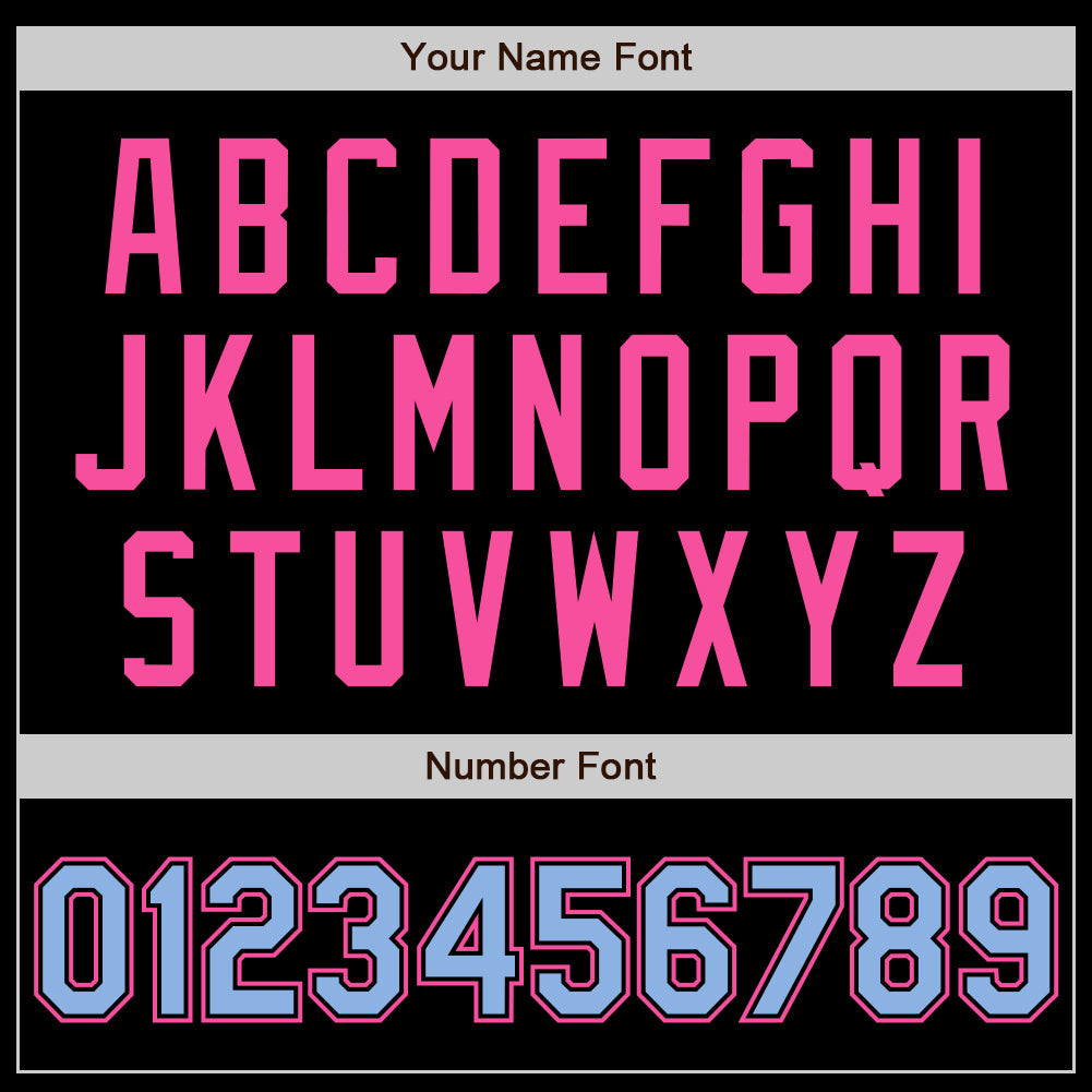 Custom Black Light Blue-Pink Authentic Baseball Jersey