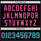 Custom Black Aqua-Pink Authentic Baseball Jersey