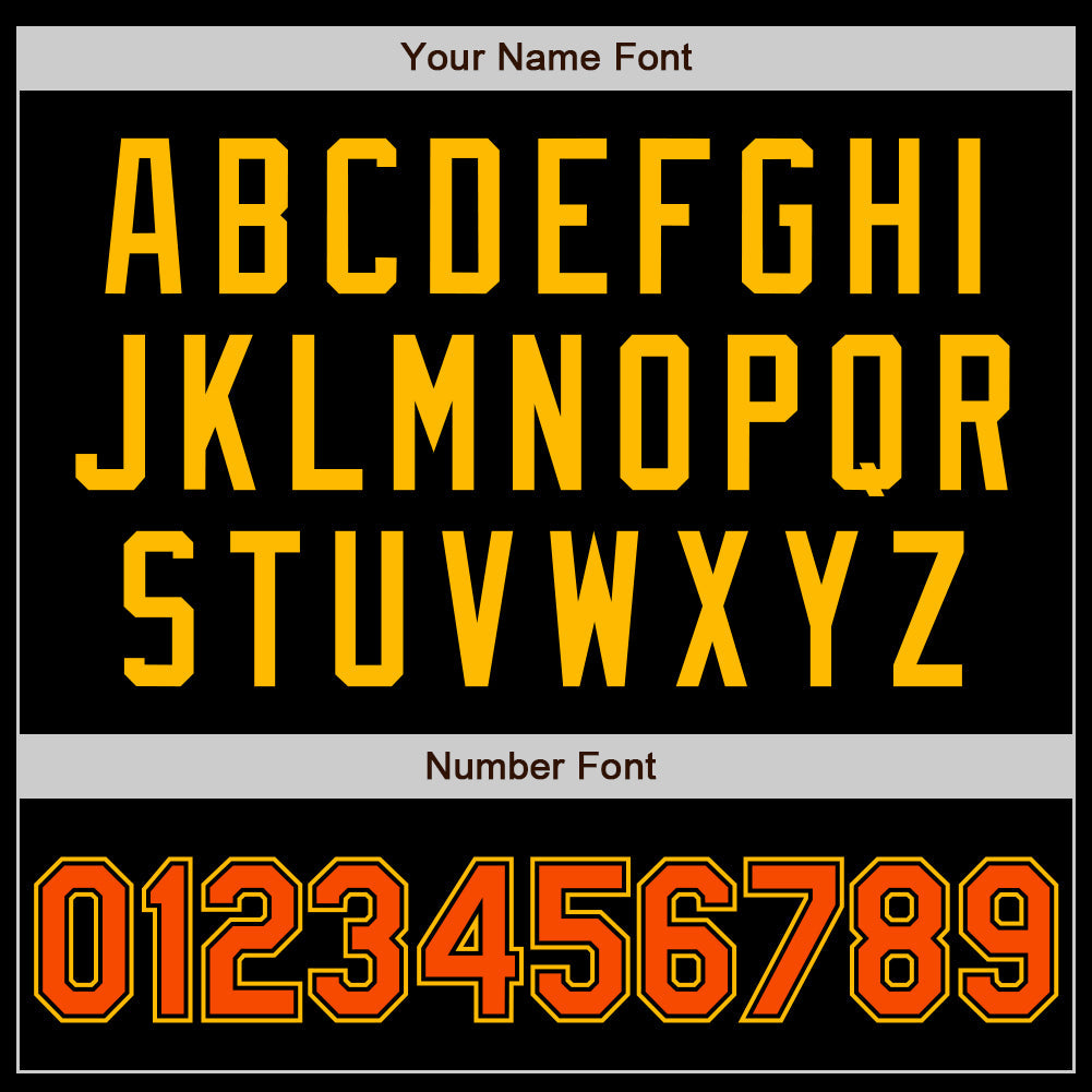 Custom Black Orange-Gold Authentic Baseball Jersey