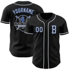 Custom Black Gray-Royal Authentic Baseball Jersey