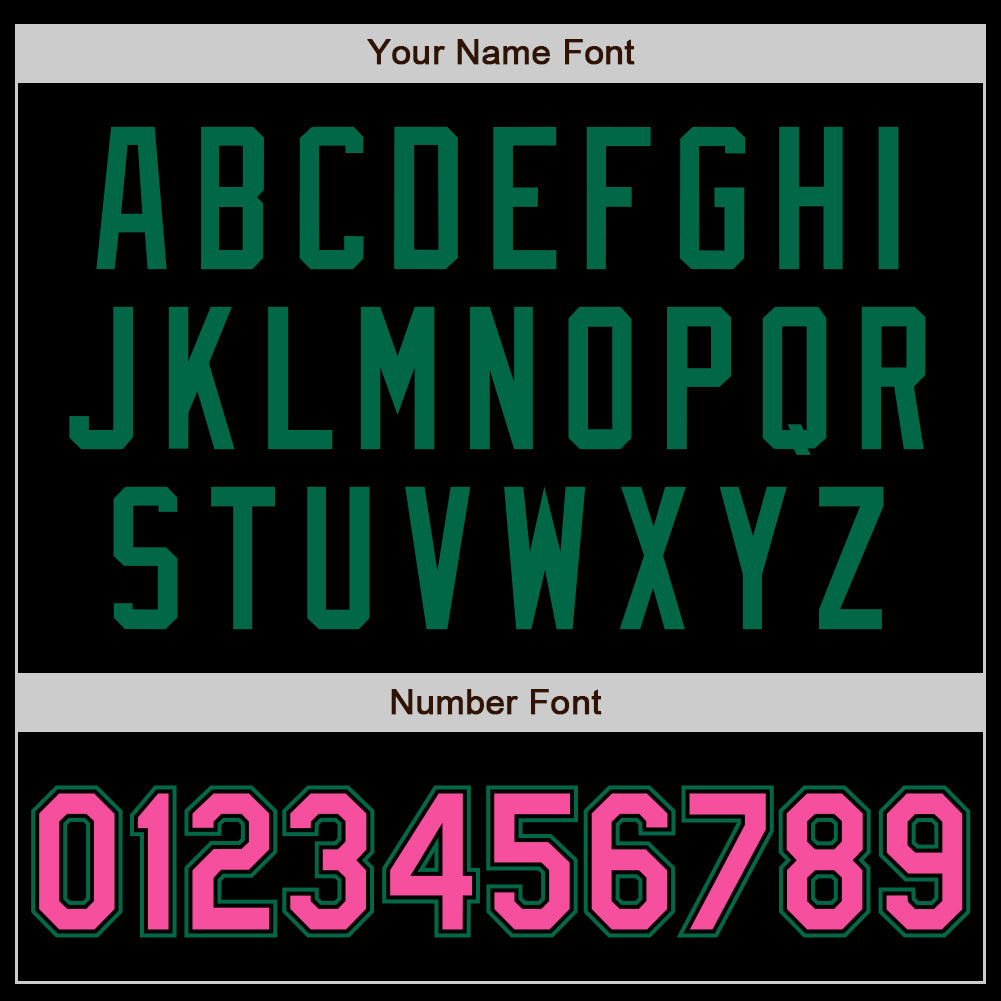 Custom Black Pink-Kelly Green Authentic Baseball Jersey