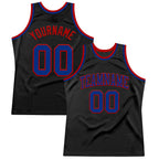 Custom Black Royal-Red Authentic Throwback Basketball Jersey
