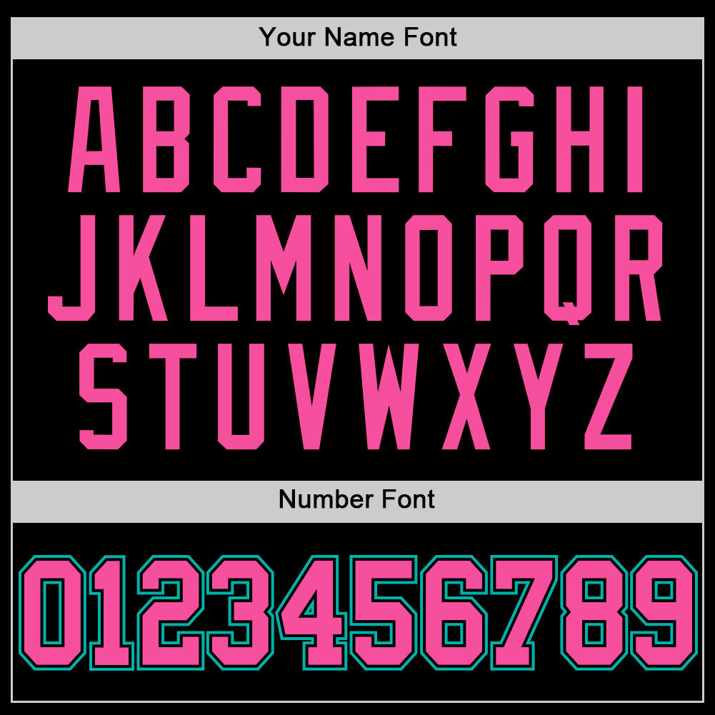 Custom Black Pink Aqua-White Authentic Throwback Basketball Jersey