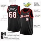 Custom Black White-Red Authentic Basketball Jersey