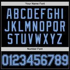 Custom Black Light Blue Authentic Basketball Jersey