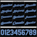 Custom Black Light Blue Authentic Basketball Jersey