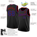 Custom Black Royal-Red Authentic Basketball Jersey