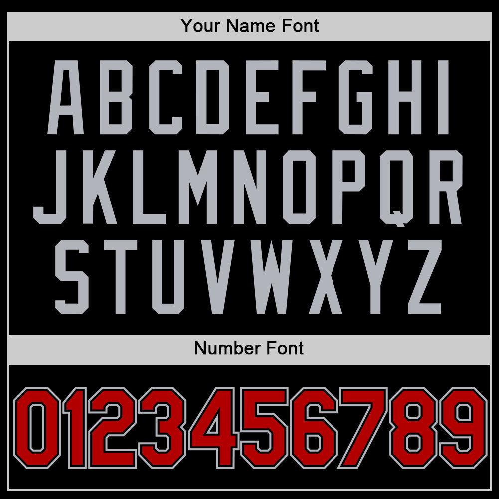 Custom Black Red-Gray Authentic Basketball Jersey