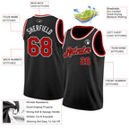 Custom Black Red-White Authentic Basketball Jersey