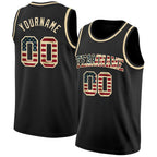 Custom Black Vintage USA Flag-Cream Authentic Basketball Jersey