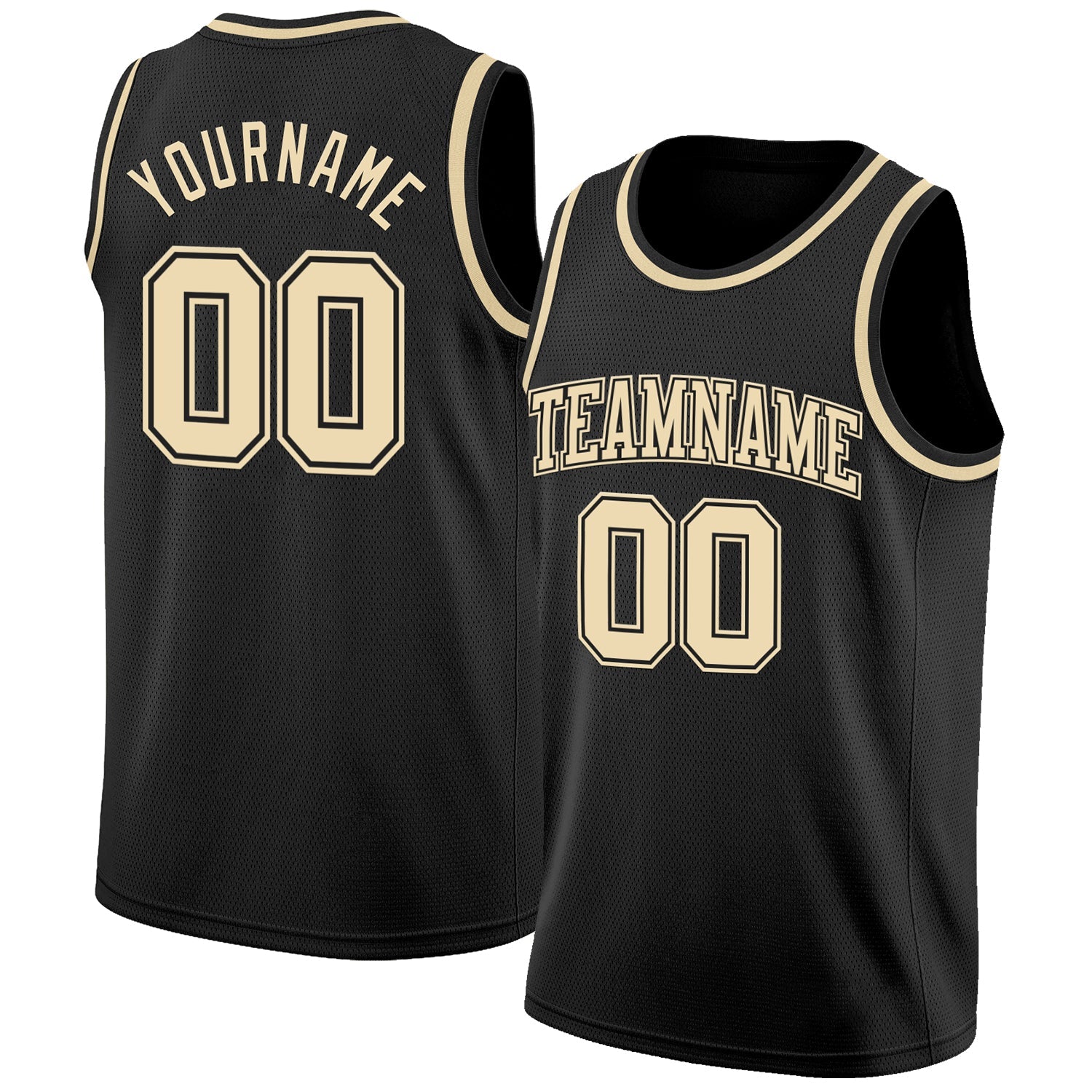 Custom Black Cream Authentic Basketball Jersey