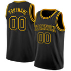 Custom Black Gold Authentic Basketball Jersey