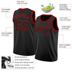 Custom Black Red Authentic Basketball Jersey