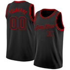 Custom Black Red Authentic Basketball Jersey