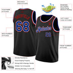 Custom Black Royal White-Red Authentic Basketball Jersey