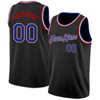 Custom Black Royal White-Red Authentic Basketball Jersey