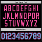 Custom Black Light Blue-Pink Authentic Basketball Jersey