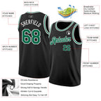 Custom Black Kelly Green-White Authentic Basketball Jersey