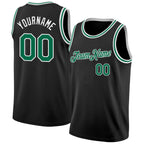 Custom Black Kelly Green-White Authentic Basketball Jersey