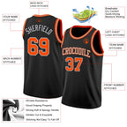Custom Black Orange-Gray Authentic Basketball Jersey