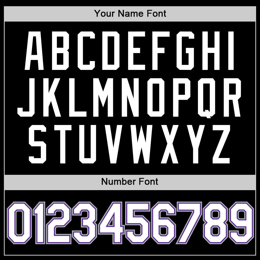 Custom Black White Purple-Gray Authentic Basketball Jersey