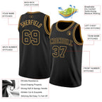 Custom Black Old Gold Authentic Basketball Jersey