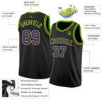 Custom Black Purple-Neon Green Authentic Basketball Jersey