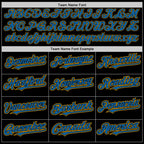 Custom Black Blue-Gold Authentic Baseball Jersey