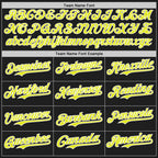 Custom Black Neon Yellow-White Authentic Baseball Jersey