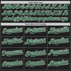Custom Black Green-White Authentic Baseball Jersey