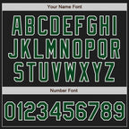 Custom Black Green-White Authentic Baseball Jersey