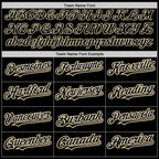 Custom Black White-Old Gold Authentic Baseball Jersey