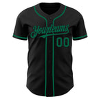 Custom Black Kelly Green Authentic Baseball Jersey