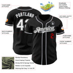 Custom Black White Gray-Red Authentic Baseball Jersey