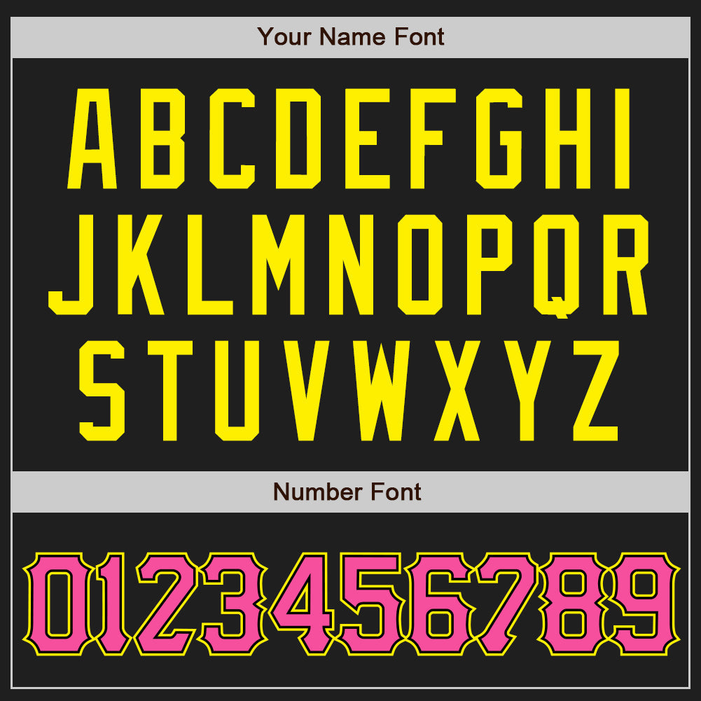 Custom Black Pink Pinstripe Light Yellow Authentic Baseball Jersey