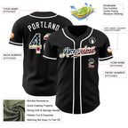 Custom Black Vintage USA Flag-White Authentic Baseball Jersey