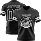 Custom Black White Authentic Football Jersey