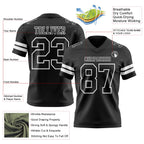 Custom Black White Authentic Football Jersey