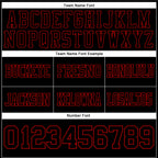 Custom Black Red Authentic Football Jersey